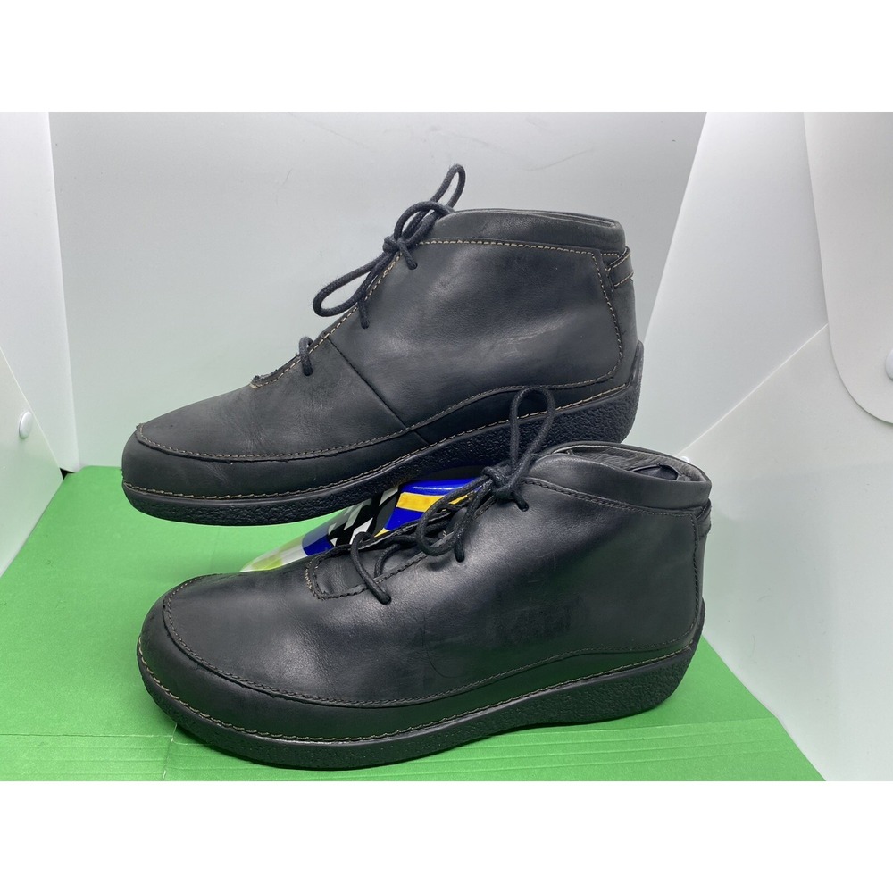 Duluth Trading Andina Black Leather Ankle Boots Women's Size 9.5 M Chukka Shoes